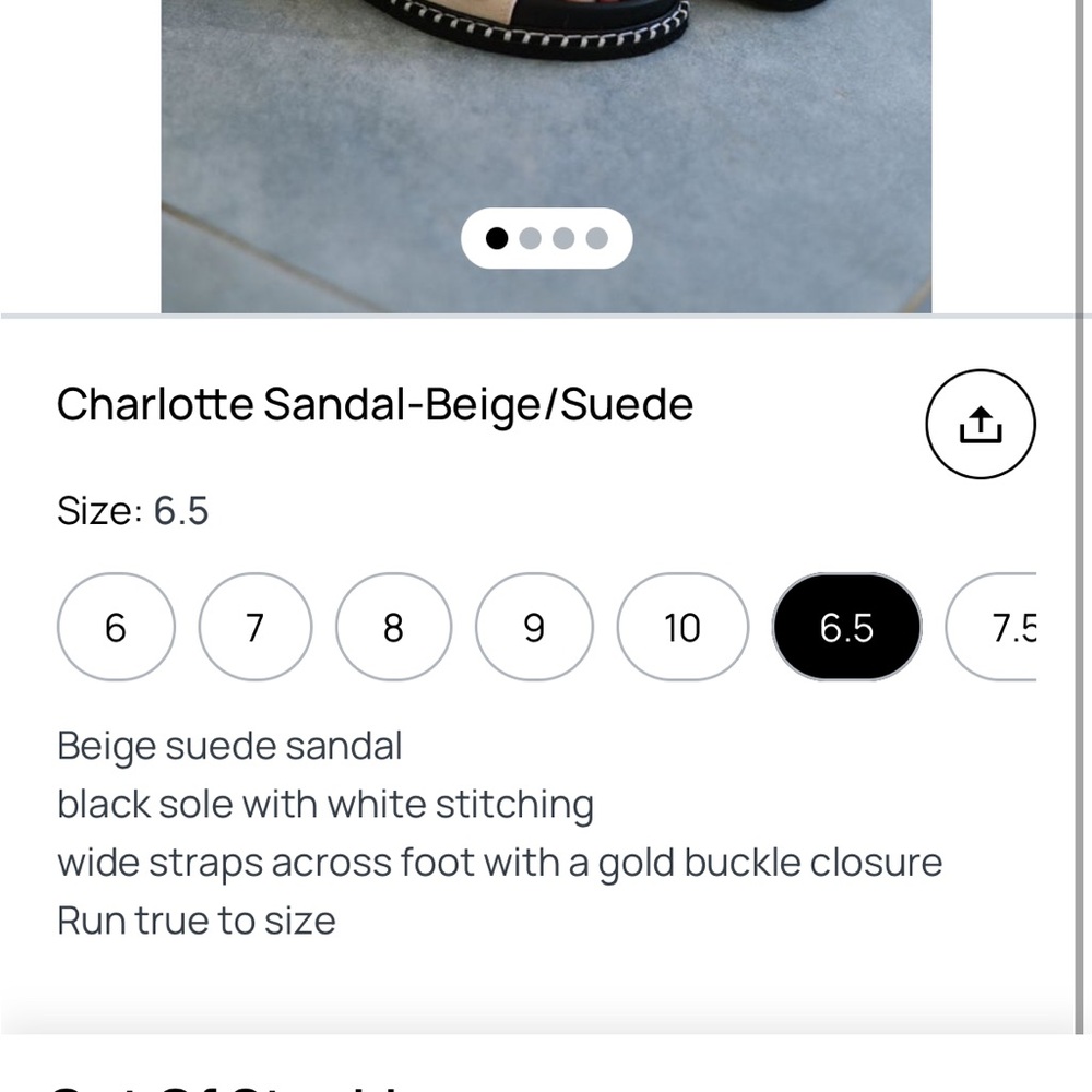 These three boutique charlotte sandal beige suede slides - Picture 5 of 5